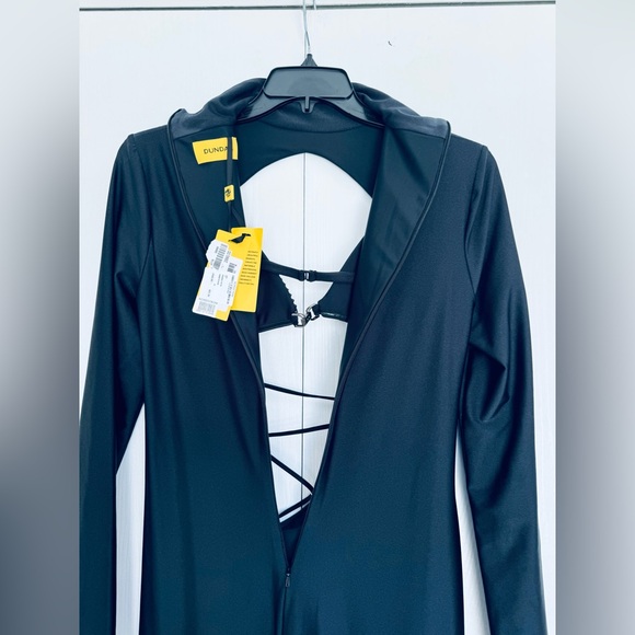 Dundas Coco Royal Gown Dress Black Detachable Embellished Bra IT48 US 8/10 $2990 - Picture 12 of 17